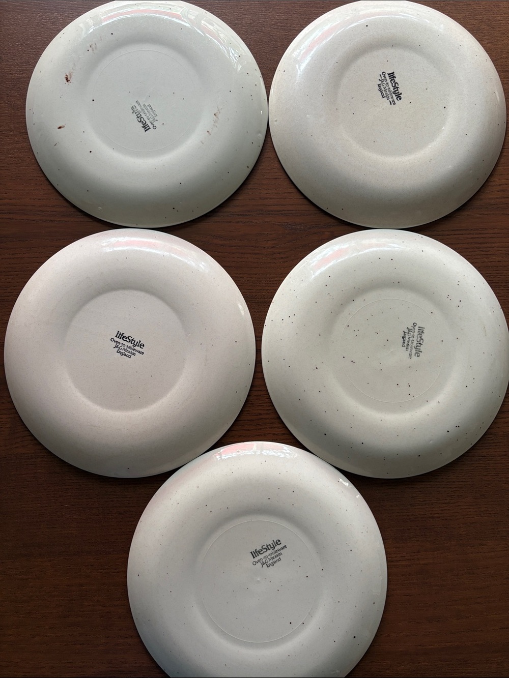 VTG J&G MEAKIN - LIFESTYLE - Speckled Stoneware Dinner Plates (set of 5) - Picture 6 of 10